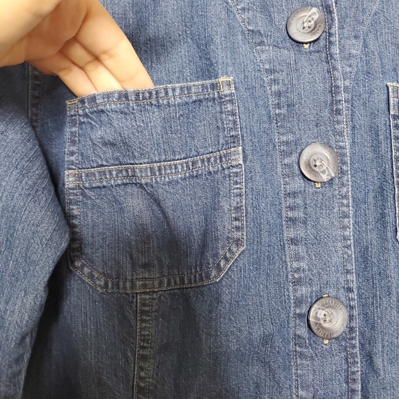 Columbia Womens Denim Jacket Size L Blue Utility Y2K Workwear Outerwear Normcore - Picture 9 of 14